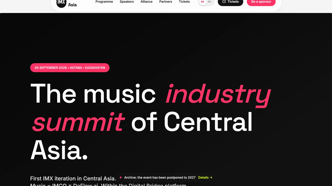 Сайт IMX Central Asia — imx.asia.